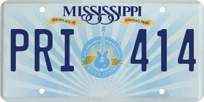 MS license plate PRI414