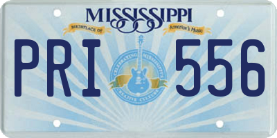 MS license plate PRI556