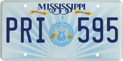 MS license plate PRI595