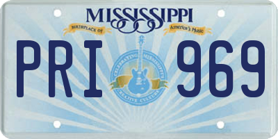 MS license plate PRI969