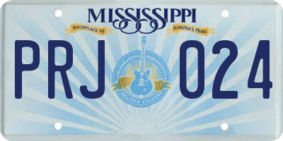 MS license plate PRJ024