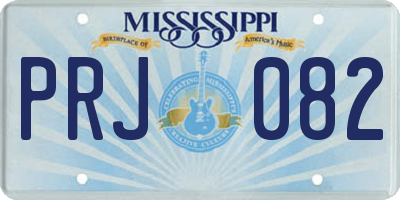 MS license plate PRJ082