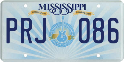 MS license plate PRJ086