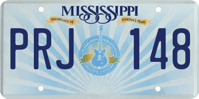 MS license plate PRJ148