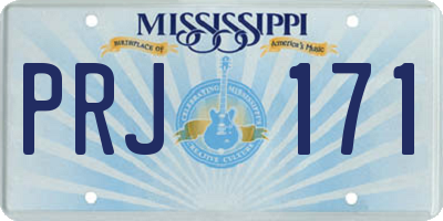 MS license plate PRJ171