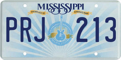 MS license plate PRJ213