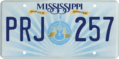 MS license plate PRJ257