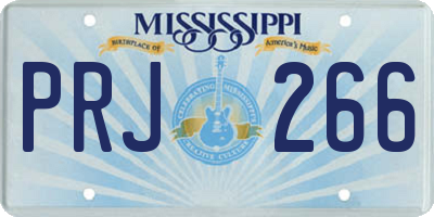 MS license plate PRJ266