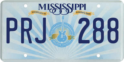 MS license plate PRJ288