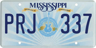 MS license plate PRJ337