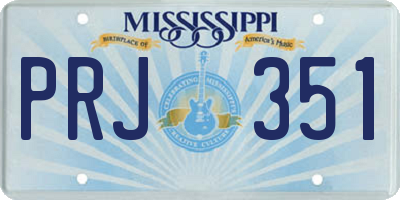 MS license plate PRJ351