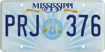 MS license plate PRJ376