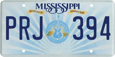 MS license plate PRJ394