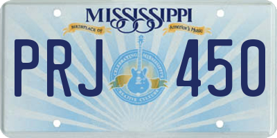 MS license plate PRJ450