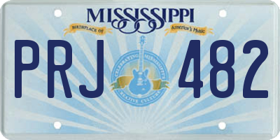 MS license plate PRJ482