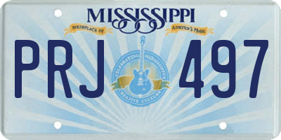 MS license plate PRJ497