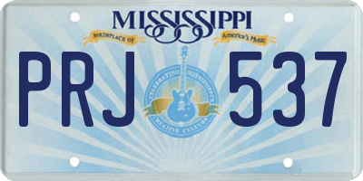 MS license plate PRJ537