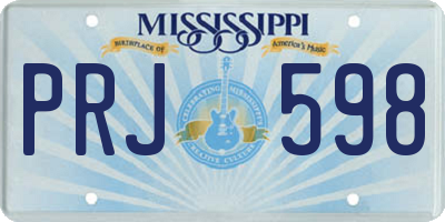 MS license plate PRJ598