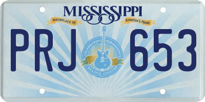 MS license plate PRJ653