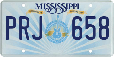 MS license plate PRJ658