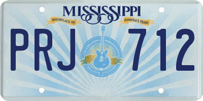 MS license plate PRJ712