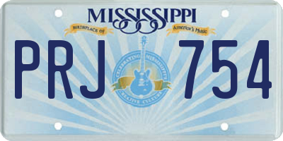 MS license plate PRJ754