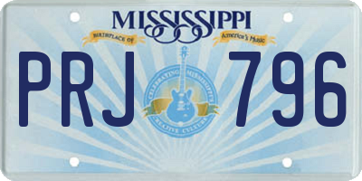 MS license plate PRJ796