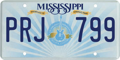 MS license plate PRJ799