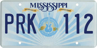 MS license plate PRK112