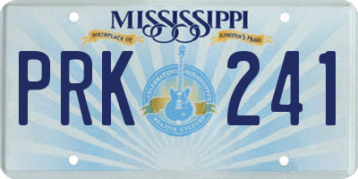 MS license plate PRK241