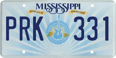 MS license plate PRK331