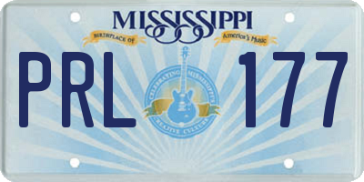 MS license plate PRL177
