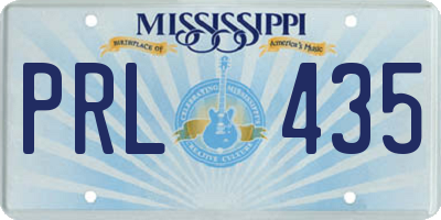MS license plate PRL435