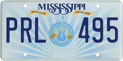 MS license plate PRL495