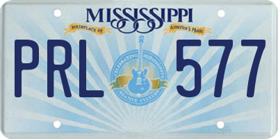 MS license plate PRL577