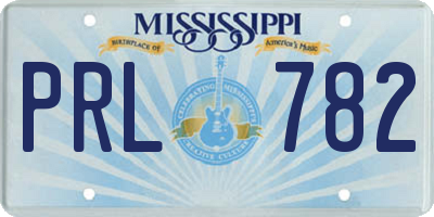 MS license plate PRL782