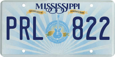MS license plate PRL822