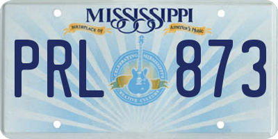 MS license plate PRL873