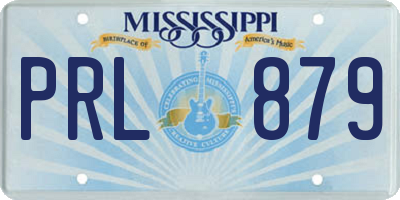 MS license plate PRL879