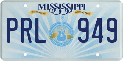 MS license plate PRL949