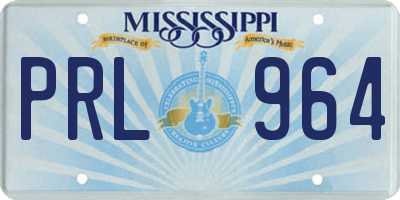 MS license plate PRL964