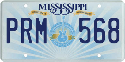 MS license plate PRM568