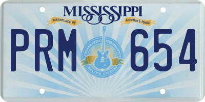 MS license plate PRM654
