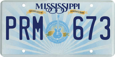 MS license plate PRM673