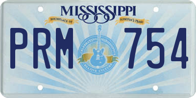 MS license plate PRM754