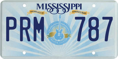 MS license plate PRM787