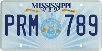 MS license plate PRM789