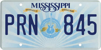 MS license plate PRN845