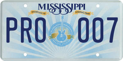 MS license plate PRO007