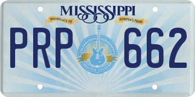 MS license plate PRP662